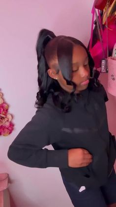 Weave Ponytails With Bangs, Knotless Braid Hairstyles, Low Bun Hair, Cute Weave Hairstyles, Knotless Braid, Black Kids Braids Hairstyles, High Ponytail Hairstyles, Weave Ponytail Hairstyles