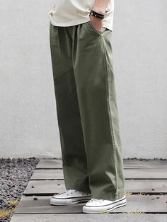 Editor's NotesMINIMAL PROJECT’s pants give casual look with wide fit and pintuck detail.- Side and back pockets- Label point in back pocket- Pintuck detail- Adjustable waist band with strings- Wide fitMeasurements (inch)M / L / XL- Waist: 14.6in. / 14.8in. / 15.8in.- Hips: 20.1in. / 20.7in. / 21.3in.- Thigh: 12.2in. / 12.6in. / 13.0in.- Length: 38.6in. / 39.4in. / 40.2in.- (Front/Back)Rise: 12.2/16.2in. / 12.6/16.6in. / 13.0/17.0in.- Hem: 11.2in. / 11.4in. / 11.6in.*Model Info(Men): 6’1’’ Fittin Casual Green Wide Leg Pants With Pockets, Relaxed Fit Cotton Wide Leg Pants With Pockets, Relaxed Fit Cotton Wide Leg Pants With Belt Loops, Utility Cotton Work Pants With Elastic Waistband, Cotton Wide Leg Pants With Pockets And Relaxed Fit, Casual Relaxed Fit Pants With Patch Pockets, Solid Utility Pants With Patch Pockets, Utility Pants With Patch Pockets, Solid Color Utility Pants With Patch Pockets