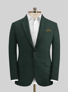 Planning for a resort this summer? Our Martini Green Pure Linen Suit will be a perfect pick because it's not about kidding around when it comes to styling. Crafted from linen, the lightweight summer fabric features a little unique slubby texture that will create interest and become the center of attraction. 
 
 Look Includes  Martini Green Pure Linen Fabric  Two Button Jacket Style  Notch Lapel  Horn Royal Black Buttons  Single Vent  Three Cuff Buttons  Two Welted Back Pockets on Trousers   You Groom Suit Summer, Green Linen Suit, Pink Wool Jacket, Blue Linen Suit, Grey Tweed Suit, White Linen Suit, Black Tweed Jacket, Light Blue Suit, Tweed Sport Coat