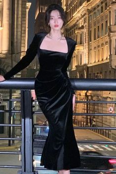 48106600202517|48106600235285|48106600268053 Elegant Party Dresses Long, Full One Piece Dress, Full Sleeve Black Dress, Prom Dresses Full Sleeve, Black Midi Dress Formal, Jazz Aesthetic Clothing, Black Long Dress Elegant, Sleeved Prom Dresses, Velvet Long Dresses