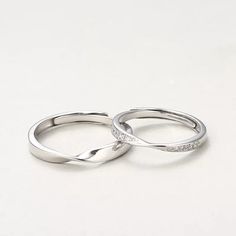 Silver Couple Promise Ring set, Adjustable Sterling Silver his and hers ring, promise ring set, couple ring, engravable ring set Zircon ring 4mm/3mm. These rings are perfect as promise rings, anniversary gift or a gift just because you want to express your feelings. The high quality and minimal style give the ring a fashionable look. Affordable luxury jewelry. Perfect as promise rings, wedding bands, engagement rings, valentines gift, mother's day gift, couples rings or any other occasion. Make Ring Set Couple, Engraved Promise Rings, Ring For Boyfriend, Matching Ring Set, Silver Cuff Ring, Matching Couple Rings, His And Hers Rings, Couple Ring Design, Matching Couple Bracelets