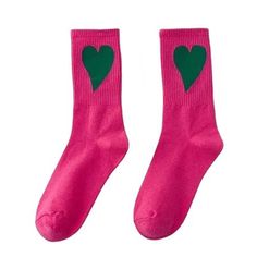 Make these socks a part of your aesthetic outfit 💚Free SizeMaterial: Cotton, Polyester Casual Pink Socks For Fall, Trendy Green Cotton Socks, Pink Casual Socks For Winter, Trendy Cotton Socks For Winter, Pink Casual Winter Socks, Trendy Cotton Winter Socks, Trendy Winter Cotton Socks, Casual Pink Winter Socks, Trendy Stretch Pink Socks