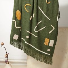 Abstract Throw - Hunter Green Blanket Minna Goods Handwoven Throw, Small Ideas, Fleurs Diy, Green Blanket, Blue Throws, Blanket Black, Hygge Home, Striped Throw, Industrial Revolution