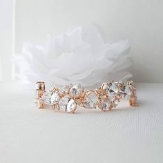 Rose Gold Bridal Bracelet, Wedding Bracelet, Crystal Bridal Bracelet, Oval CZ, Gold Bridal Bracelet, Wedding Bridal Jewelry, Emily - PoetryDesigns Gold Wedding Bracelet, Gold Bracelet Wedding, Emily Rose, Bracelet Rose Gold, Cubic Zirconia Bracelet, Rose Gold Bridal, Glitter Wedding, Wedding Bridal Jewellery, Jewelry Bridal