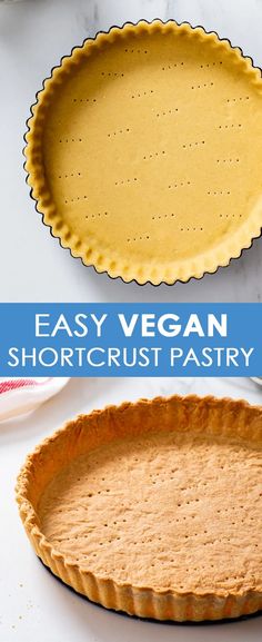 an easy vegan shortcrust pastry is ready to be baked in the oven