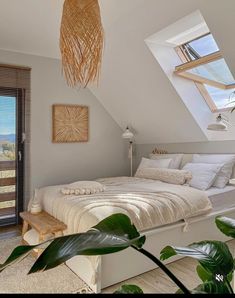 Bedroom With Tilted Ceiling, Bedroom Ideas For Slanted Ceilings, Attic Room Ideas Slanted Walls Bedroom, Pitched Roof Bedroom, Mansard Bedroom, Slanted Roof Bedroom, Room With Slanted Ceiling, Slanted Ceiling Bedroom, Cozy Attic Bedroom