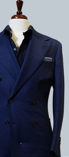 This Space blue flannel suit is crafted with ease of wear in mind. Worn together or separately this is your jack of all trades. Double Breasted Jacket paired with Signature CKC Pleated Trouser. Blue Suit Aesthetic, Blue Flannel Jacket, Beckham Suit, David Beckham Suit, Christopher Korey, Windowpane Suit, Denim Biker Jacket, Jack Of All Trades, Blue Suit Men