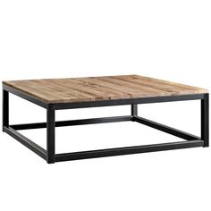 Modway Attune Large Coffee Table, Brown |No Shipping Charges Coffee Table Steel Frame, Modern Farmhouse Industrial, Rectangle Coffee Table Wood, Industrial Country, Large Coffee Table, House Coffee, Beach House Living Room, Table Industrial, Farmhouse Industrial