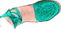 Green Sandals With Leather Sole For Summer, Casual Green Sandals With Leather Sole, Green Adjustable Sandals With Round Toe, Adjustable Green Sandals With Round Toe, Adjustable Green Round Toe Sandals, Bohemian Green Sandals For Spring, Handmade Green Sandals For Spring, Handmade Green Sandals For Summer, Traditional Green Open Toe Sandals