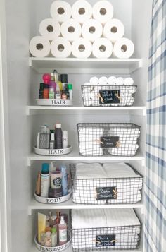 Creating an organized linen closet is easy when using the right products. This post shows how to organize your linen & bath items efficiently Organized Bathroom, Ikea Desk Hack, Bathroom Closet Organization, Glam Bathroom, House Organisation, Linen Closet Organization, Bathroom Closet, Future Apartment Decor, Bathroom Decor Apartment