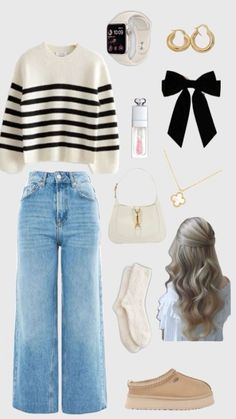 Back to school outfits . First day of school outfit First Day Of High School, Preppy Fall Outfits, Looks Pinterest, High School Outfit, Casual Preppy Outfits, Trendy Outfits For Teens, Cute Preppy Outfits