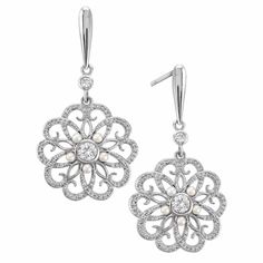 WAS $129 — SAVE OVER $25 — 20% OFFClassic elegance for all occasionsVintage-inspired silver-plated patterns, openwork and scroll motifs are polished to a gleaming high luster.More than 2½ carats of sparkling, Diamonisse simulated diamonds – all the allure of diamonds at a fraction of the cost – lend their dazzling brilliance to these timeless treasures. Embellished with 15 luminous cultured freshwater pearls.Sensational worn individually or as a set! Arrive in our signature Exquisite Silver Bridal Earrings For Formal Occasions, Exquisite Silver Bridal Earrings With Diamond Accents, Classic Formal Chandelier Earrings With Intricate Design, Ornate Bridal Earrings For Festive Occasions, Ornate Bridal Earrings For Formal Occasions, Classic Elegant Chandelier Earrings For Evening, Classic Chandelier Earrings With Elegant Design For Evening, Elegant Classic Design Jewelry For Wedding, Elegant Classic Jewelry For Weddings