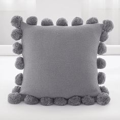 Cozy Knit Pom Pom Throw Pillow Grunge Aesthetic Room, Dark Academia Room Decor, Sofa Back Cushions, Room Decor Grunge, Room Decor Dark, Pom Pom Throw, Vintage Room Decor, Small Cushions, Pastel Room