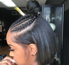 Flat Iron Hairstyles, Iron Hairstyles, Pelo Afro, Short Braids, Flat Iron Hair Styles, Penteado Cabelo Curto, Hair Laid, African American Hairstyles, Relaxed Hair