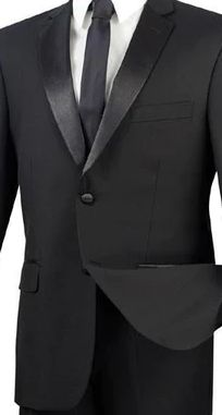 Step into sophistication with our black tuxedo from the Eleganscape Collection. Crafted from luxurious wool, it features a 2-button blazer and flat-front pants accented with a satin seamline. Make a lasting impression at any formal affair. Featuring: Luxurious Wool Feel: Superior quality. 2-Button Blazer: Timeless appeal. Flat Front Pants: Sleek and modern. Satin Seamline: A touch of luxury. Regular Fit: Relaxed yet refined. 2-Piece Set: Includes blazer and pants. Un-Hemmed Bottoms: Customizable Flat Front Pants, Black Tuxedo, Blazer Buttons, Workout Shorts, Short Pants, Formal Event, Custom Fit, Single Breasted, Solid Black