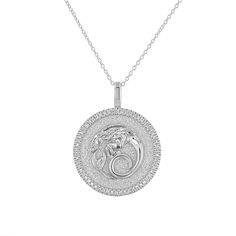 This sparkly and bold Zodiac Necklace is a stunning symbol of the sign that means most to you. Stunningly crafted in 14K Solid Gold, with a luxurious pave set diamond trim all around. This is the perfect centerpiece to complete your new favorite layer. Available in 3 gold colors and many chain length options. 

Size: 22mm Diameter 
Approx. .40cts Diamonds
High 
Quality G-H Color VS2-SI1 Clarity Natural Diamond

14K Solid Gold
Lifetime Guarantee
Made in Los Angeles Diamond Zodiac Sign Jewelry, Round Zodiac Sign Diamond Jewelry, Zodiac Sign Diamond Jewelry, Round Diamond Zodiac Jewelry, Luxury Sterling Silver Zodiac Sign Necklaces, Luxury Silver Zodiac Sign Necklace, Elegant Diamond Zodiac Sign Jewelry, Luxury Zodiac Sign Round Pendant Jewelry, Elegant Diamond Jewelry With Zodiac Sign