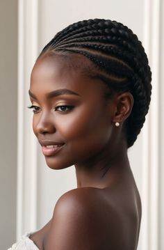 Default A highresolution professionally lit photograph of a be 3 Cornrow Updo Hairstyles Buns, Side Cornrows Braids, Cornrow Ponytail Styles, Cornrow Ideas, Cornrow Updo Hairstyles, Cornrow Updo, Side Cornrows, Cornrows Hairstyles