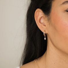 Pearl Drop Hoop Earrings | Simple & Dainty Small Dangly Silver Earrings, Ready To Receive, Love Knot Ring, Drop Hoop Earrings, Gold Filled Ring, Earrings Simple, Matching Jewelry, Henna Art, Threader Earrings