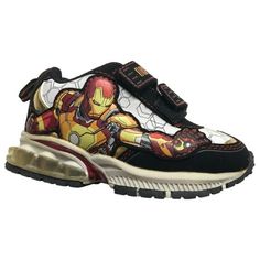 Your little guy will love wearing these easy close light up Iron Man tennis shoes all of the time! Toddler sizes Rugged rubberized bottoms Made in China Size: 5.  Color: White. Casual Light-up Sneakers With Round Toe, White Light-up Sneakers With Round Toe, Slip-resistant Synthetic Skate Shoes With Round Toe, Iron Man Kids, Boys Tennis Shoes, Mens Tennis Shoes, Toddler Sizes, Tennis Shoes, Toddler Boys