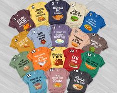 Family Thanksgiving Shirts, Thanksgiving Puns Shirt, Funny Matching Family Shirts,Turkey Day Shirt,Fall Shirt,Friendsgiving Group Tee BXJ319 👏CONGRATULATIONS You have found an online shop with reasonable prices, amazing quality, and fast shipping  We offer shirts for VACATIONS, HOLIDAYS, EVENTS, FAMILY REUNIONS, BIRTHDAYS, MOTHER'S DAY, FATHER'S DAY, GRADUATIONS, FUNNY T-SHIRTS as well as CUSTOM T-SHIRTS.  💖Description💖  --About this T-shirt--  👉Our Adult Unisex T-Shirt brand is BELLA CANVAS Available in size: XS, S, M, L, XL, 2XL, 3XL, 4XL, 5XL - 100% Airlume combed and ringspun cotton (fiber content may vary for different colors) - Light fabric (4.2 oz/yd² (142 g/m - Retail fit - Tear away the label - Runs true to size  👉Our Youth Unisex T-Shirt brand is Gildan-Kids Heavy Cotton Tee Thanksgiving Puns, Family Thanksgiving Shirts, Funny Matching, Matching Family Shirts, Funny Thanksgiving Shirts, Pun Shirts, Family Shirts Matching, Family Thanksgiving, Turkey Day