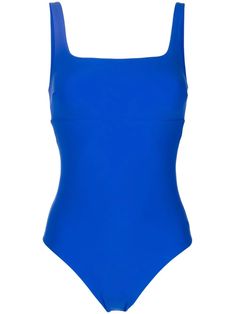 BONDI BORN Maika Square Neck Swimsuit - Farfetch Blue Second-skin Swimwear For The Beach, Blue Second-skin Swimwear For Beach, Blue Second-skin Swimwear For Poolside, Fitted Blue Swimwear With Square Neck, Blue Square Neck Swimwear For Summer, Square Neck Swimsuit, Colbalt Blue, Cute Bathing Suits, Blue Swimsuit