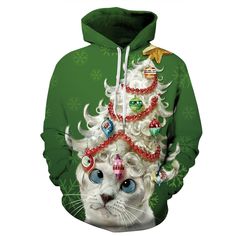 PRICES MAY VARY. Imported Pull On closure Hand Wash Only Anniversary, wedding, valentines day, Christmas, engagement party, and bridal shower ideas.They are the essentials for every couple for this Christmas. Mens Ugly Christmas Sweater, Estilo Hipster, Unicorn Christmas, Cat Christmas Tree, Hoodie Allen, Ugly Christmas Sweater Funny, Christmas Hoodie, Cat Hoodie, Christmas Style