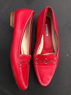 Free shipping! Red Flat Heel Leather Shoes For Formal Occasions, Red Leather Flat Heel Shoes For Formal Occasions, Red Leather Shoes With Flat Heel For Formal Occasions, Classic Red Leather Shoes With Flat Heel, Evening Loafers With Red Sole And Round Toe, Red Formal Heels With Rubber Sole, Red Heels With Rubber Sole For Formal Occasions, Red Pointed Toe Loafers For Galas, Vintage Pointed Toe Loafers