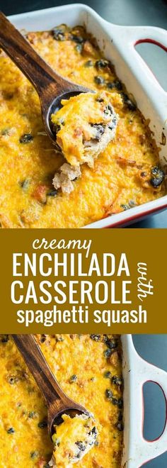 creamy enchilada casserole with spaghetti squash