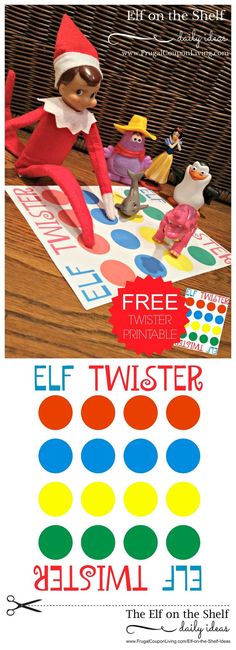 an elf is sitting on top of a table with the free printable activity sheet