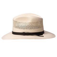 Stetson | Los Alamos Outback Straw Hat | Hats Unlimited Tall Crown, Upf Clothing, Outback Hat, Stamped Leather, Leather Hat, Leather Hats, Hat Band, Hat Making, Hat Sizes