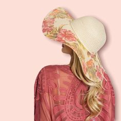 A Gorgeous Addition To Your Cottagecore Wardrobe. This Beautiful Beige Floppy Sun Hat Features A Floral Print Along Brim And A Raffia Trimmed Sash. One Size Fits Most. Adjustable Band On The Inside For A Perfect Fit. 100% Paper. Imported. *Lots More Hats Available In Our Store. Bundle And Save! Pink Casual Straw Hat For Summer, Casual Pink Straw Hat For Summer, Pink Fedora Straw Hat For Summer, Pink Curved Brim Straw Hat For Summer, Pink Short Brim Straw Hat For Beach Season, Pink Short Brim Straw Hat For Summer, Adjustable Pink Straw Hat For Summer, Wide Brim Pink Straw Hat With Uv Protection, Pink Bohemian Sun Hat For Garden Party