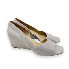 Naturalizer Zula Light Icy Gray Leather & Suede Open Peep Toe D'orsay Wedge Heels. Women's Size 10.5 Condition: New Without Box. New To Poshmark? Sign Up Using Invite Code: Tentoday For $10 Off Your Purchase! - Approximately 2 1/4" Heel - Leather/Suede Upper - D’orsay-Style Side Cutout Casual Career Professional Work Everyday Classic Office Comfort Date Night Out Modern Summer Winter Fall Spring Blogger Casual Minimalist Trends Trendy Favorite Fashion Comfortable Every Day Wardrobe Staple 90s 90 Knee High Wedge Boots, Brown Espadrilles, Vacation Shoes, Classic Office, Wedge Loafers, Cork Wedges Sandals, Ankle Strap Wedges, Wedge Ankle Boots, Size 11 Heels