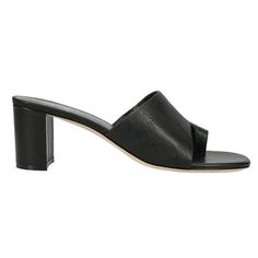 A dressy toe-looped mule with an unparalleled fit. Partially lined, buffed leather sole and 2-1/2 inch covered heel. Size: 11.  Color: Black.  Gender: female.  Age Group: adult. Modern Sandals With Block Heel, Sleek Sandals With Stacked Heel For Spring, Modern Fitted Sandals With Block Heel, Modern Block Heel Sandals, Summer Mules With Sculpted Low Heel, Sleek Sandals With Heel Loop And Block Heel, Sleek Fitted Sandals With Padded Heel, Classic Sandals With Padded Heel For Spring, Sleek Fitted Sandals With Block Heel