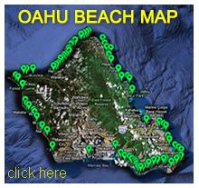 an image of a map with the words oahuu beach map in green on it