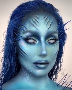 Siren Makeup Look, Siren Eyes, Holloween Makeup, Monster Makeup