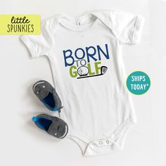 Born to Golf Onesies® Brand, Golfing Onesies® Brand Outfit, Infant Baby Bodysuit PRODUCTION TIME Little Spunkies from the designer/owner of Spunky Pineapple Co https://www.etsy.com/shop/SpunkyPineappleCo   All baby and toddler clothes are 100% designed and printed with water based ink. All orders placed before 12:00 pm EST are shipped out same day (Monday - Friday). Orders received after noon are shipped out the next business day. ONESIES® BRAND  Made from 100% Cotton. We print on Onesies® Brand and do recommend ordering up one size as these run a little small after washing. T-SHIRT Made from 100% Cotton. These run true to size. If you are in between sizes we suggest sizing up. CARE Machine wash in cold water, inside out, and tumble dry.   SHIPPING All orders are shipped out via USPS First Fitted Fun Bodysuit For Playwear, Fun Fitted Bodysuit For Playwear, Green Fitted Casual Onesie, Customizable Fitted Playful Onesie, Fitted Playful Onesie With Letter Print, Playful Fitted Onesie With Letter Print, Fitted Green Playful Onesie, Green Fitted Playful Onesie, Playful Green Fitted Onesie