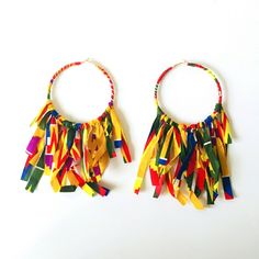 Large Light Weight Fabric Hoop Earring Sale Item ..No Offers. Will Only Receive Discount With An Bundle Deals. Multicolor Hoop Earrings For Summer Festival, Multicolor Summer Festival Hoop Earrings, Yellow Hoop Earrings For Summer, Yellow Hoop Earrings For Summer Beach, Yellow Bohemian Hoop Earrings For Beach, Bohemian Yellow Hoop Earrings For Beach, Fun Yellow Earrings For Summer, Yellow Hoop Earrings For Festival, Yellow Bohemian Earrings For Summer