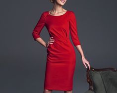 The red office dress combines grace and brightness. This dress will make your figure look more expressive. Perfect as an everyday dress, office dress, dress for business meetings, dinners or cocktail parties. Features of the model:  * made from a quality thin wool mix (wool/polyester/elastane - 44%/54%/2%) * rayon lining * fitted silhouette * pencil dress (65 cm from the waist) * 3/4 sleeve (44 cm) * boat neckline * pockets  * zipper on the back THIS DRESS IS ALSO AVAILABLE IN OTHER COLORS:  https://www.etsy.com/listing/734578289/wool-dress-green-dress-office-dress?ref=shop_home_active_5 https://www.etsy.com/listing/776263257/cotton-dress-yellow-dress-office-dress?ref=shop_home_active_1 IMPORTANT NOTICE: Please agree with us your size before making an order. MEASUREMENT CHART: 6 (USA) / 36 Red Office Dress, Sheath Dresses Work, Dress For Parties, Red Office, Kate Middleton Dress, Dress For Work, Dress Office, Everyday Dress, Office Dress