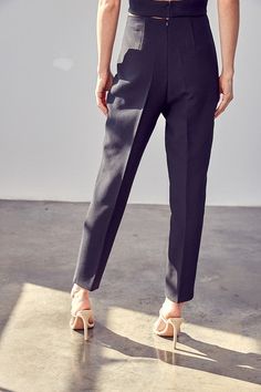 These High Waisted Slim Pants are a timeless and flattering addition to any wardrobe. With an elevated waistline, they create a sleek and elongated silhouette that accentuates the natural curves of the body. Whether you're aiming for a polished office look or a sophisticated evening ensemble, these pants offer versatility and style that can be effortlessly paired with a variety of tops and accessories!PRODUCT SPECIFICATIONS*100% Polyester*Back Zipper*Machine wash cold on gentle cycle; Tumble dry on low*Brand: Do + Be*Model is wearing size Small*Online Only Slacks For Women, Ankle Dress Pants, Rush Dresses, Versatile Pants, Slim Trousers, Pants Fit, Office Look, Natural Curves, Sheer Fabric