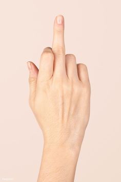 a person's hand making the middle finger sign with their index and index fingers