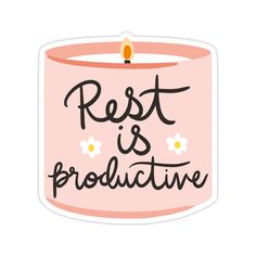 Rest is Productive Sticker - Spiral Circle Cell Phone Stickers, Cute Water Bottle, Sticker Design Inspiration, Candle Stickers, Work Stickers, Scrapbook Stickers Printable, Phone Stickers, Die Cut Sticker, Sticker Cute