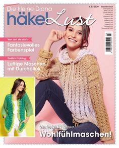 a magazine cover with a woman wearing a knitted sweater