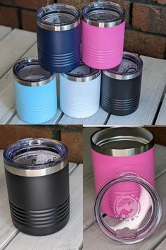 four different colors of the same tumbler cup