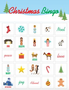 Christmas Bingo Game For Kids Christmas Church Games, Christmas Sunday School Crafts, Christmas Sunday School Lessons, Bible Bingo, Christmas Party Games For Kids, Christmas Sunday School, Christmas Bingo Game, Bingo Games For Kids, Childrens Ministry Curriculum