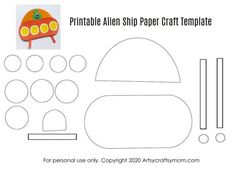 printable alien paper craft template for kids to make with the help of their own hands