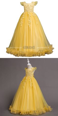 Cheap Princess Yellow Long Flower Girl Dress with Applique Lace #QX-833 at GemGrace. #CheapFlowerGirlDresses Shop now to get $10 off. Pro custom-made service for wedding dress, formal dress. View Flower Girl Dresses,Junior Bridesmaid Dresses,Cheap Flower Girl Dresses for more ideas. Click to shop now! Elegant Yellow Princess Dress For Pageant, Yellow Princess Dress For Pageant, Elegant Yellow Princess Dress For Wedding, Elegant Yellow Tulle Princess Dress, Yellow Princess Wedding Dress, Yellow Princess Style Wedding Dress, Yellow Ball Gown For Pageant, Yellow Tulle Princess Dress, Sunflower Ideas