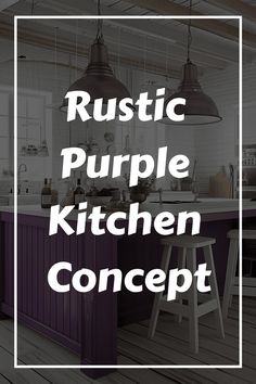 rustic purple kitchen Purple Island, Rustic Design Style, Beam Ceilings, Kitchen Concept, Wooden Beam, Wooden Beams Ceiling, Log Cabin Rustic, Rustic Home Interiors, Purple Kitchen