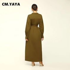 Brand Name: CM.YAYAElasticity: Non StrechSleeve Style: RegularFabric Type: PoplinPattern Type: SolidFit Type: Regulai FitSilhouette: STRAIGHTNeckline: O-NeckDecoration: SequinedStyle: High StreetDresses Length: Knee-LengthMaterial: CottonAge: Ages 25-35 Years OldOrigin: Mainland ChinaCN: FujianClosure Type: PulloverType: RegularWaistline: empireSleeve Length(cm): FullSeason: Autumn/WinterProfile Type: HPlace Of Origin: China (Mainland)Gender: WOMENSupport: wholesale and dropshippingItem: CM.YAYA Solid Color Maxi Dress For Work, Green Non-stretch Long Sleeve Maxi Dress, Khaki Dress For Fall, Casual Khaki Maxi Dress For Fall, Spring Khaki Long Sleeve Maxi Dress, Khaki Fall Dress, Solid Color Khaki Fall Dress, Solid Color Long Sleeve Maxi Dress For Office, Solid Long Sleeve Maxi Dress For Office