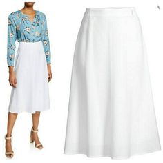 Kobi Halperin Womens Dakota White Lyocell A-Line Midi Skirt Manufacturer: Kobi Halperin Suggested Price: $348.00 Condition: New With Tagsstyle Type: Midi Skirt Collection: Kobi Halperin Sleeve Length:Closure: Material: 100% Lyocell Fabric Type: Woven Specialty: Lined Feminine A-line Bottoms For Spring, Flattering Spring Midi Skirt, Spring A-line Maxi Skirt For Workwear, Flattering Midi Skirt For Summer, Flattering Knee-length Skirt For Spring, Spring Office Flared Skirt, Fitted Modest Maxi Skirt For Spring, Daywear A-line Lined Skirt, Modest Spring Midi Skirt