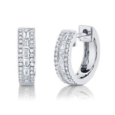 0.34CT 14K GOLD DIAMOND BAGUETTE HUGGIE EARRINGS Metal Type: 14K GoldMetal Weight: 2.80 GramsSide Stone Shape: Round | Baguette DiamondsSide Stone Weight: 0.15 Ct. | 0.19 Ct. DiamondsDimensions: 0.13" Width / 0.00" Height / 0.50" LengthOther Information: 0.50"L / 0.13"W Baguette Earrings, Gemstone Diamond Ring, Diamond Earrings For Women, Diamond Earrings Studs Round, Diamond Huggies, Diamond Baguette, Diamond Fashion Rings, Baguette Diamonds, Hoops Earrings